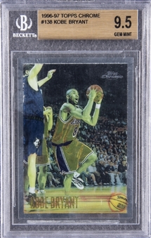 1996/97 Topps Chrome #138 Kobe Bryant Rookie Card – BGS GEM MINT 9.5